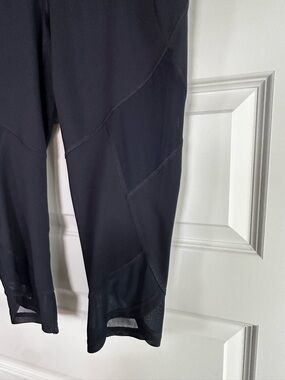 Lane Bryant Livi Active Navy Performance Leggings with Mesh Insets